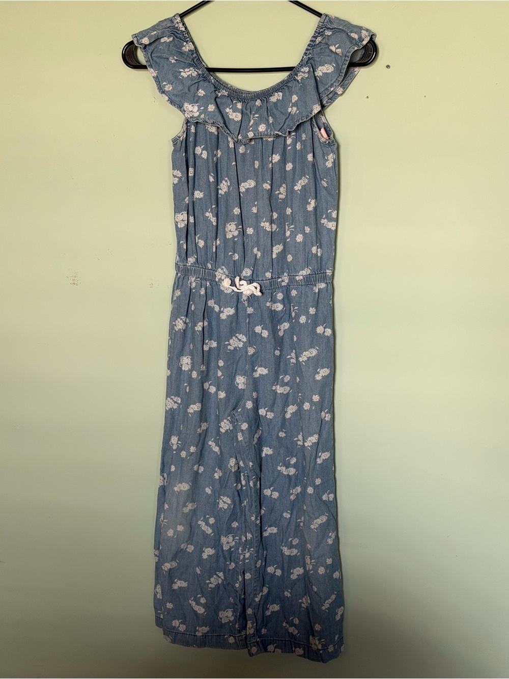 Girls OshKosh B'gosh Blue Floral Ruffle Jumpsuit